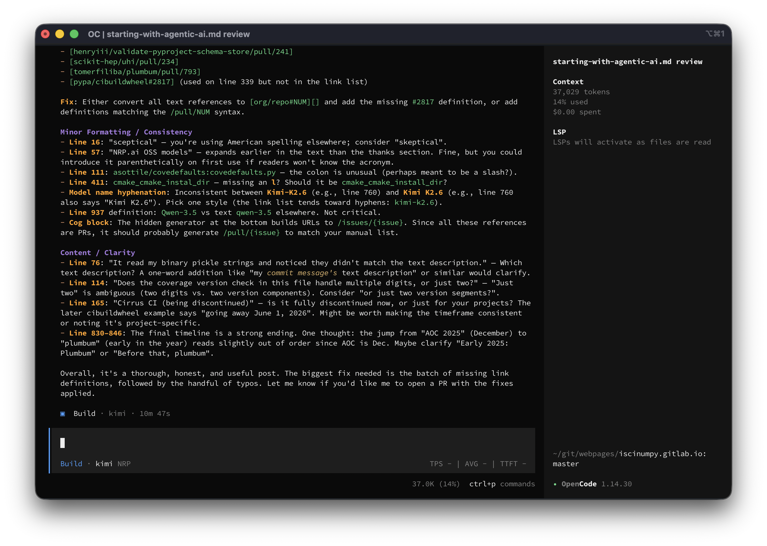 Opencode reviewing this article.