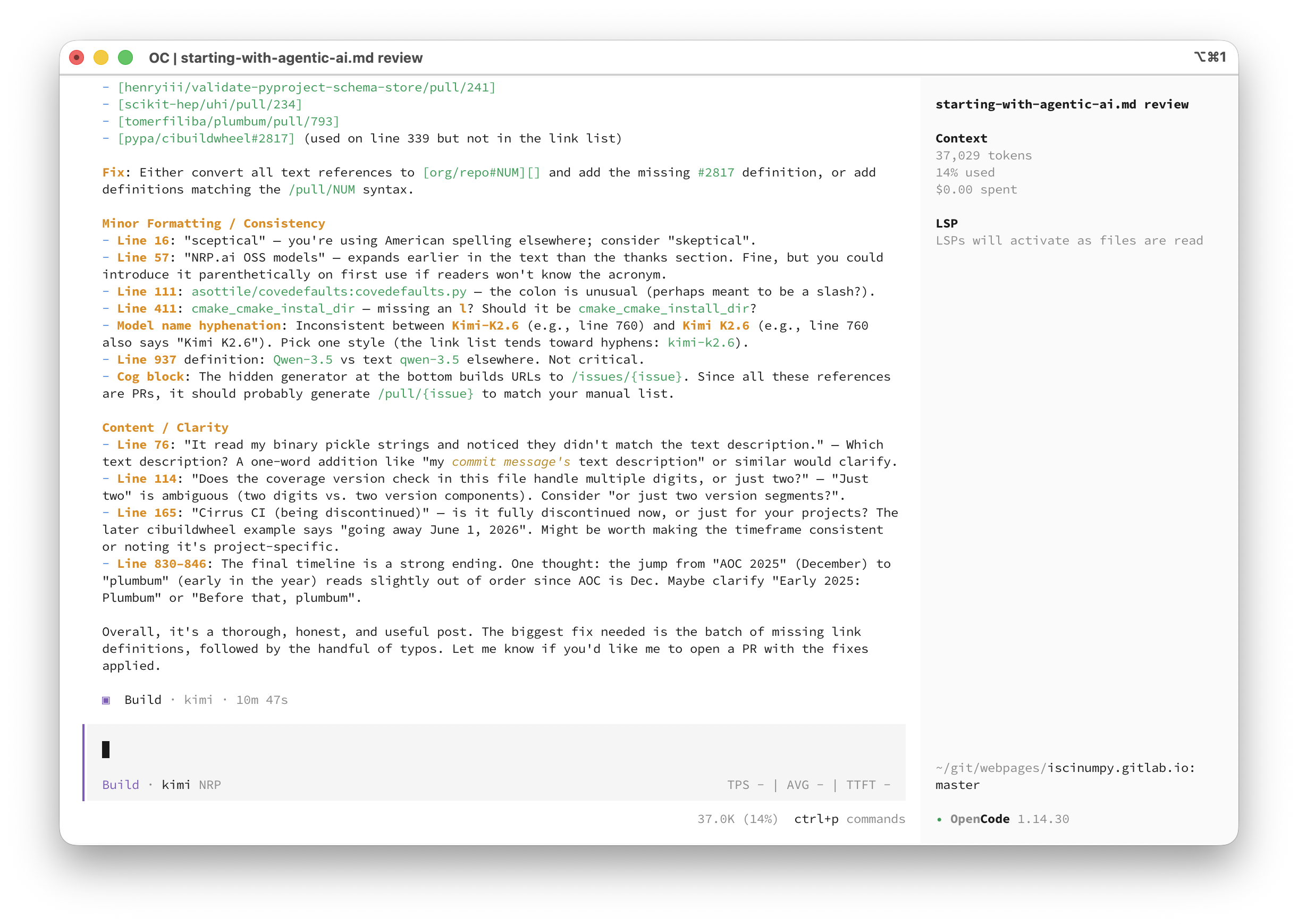 Opencode reviewing this article.